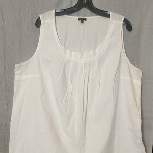 Talbots White Cotton Sleeveless Top